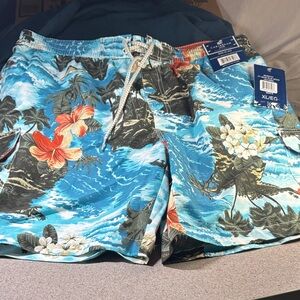 Caribbean Joe Oceanic Blue Men's Swim Trunks Sz XL